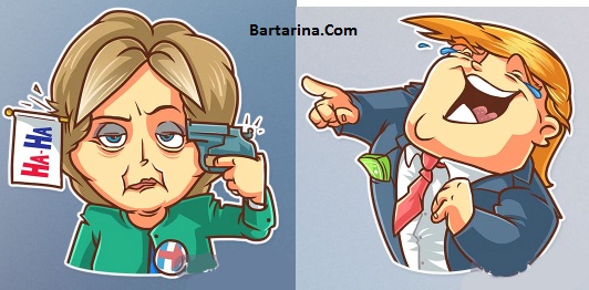 دانلود استیکر ترامپ و کلینتون برای تلگرام 19 آبان 95