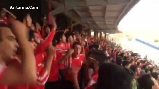 فیلم شعار مرگ بر فارس هواداران تراکتور در ورزشگاه تبریز