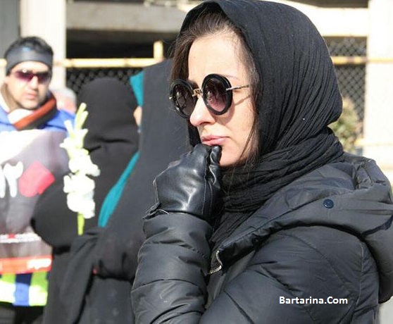 عکس مهناز افشار و بازیگران زن در تشییع شهدای آتش نشان پلاسکو