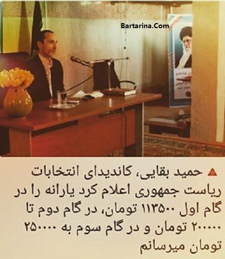 وعده انتخاباتی بقایی : یارانه ها را 250 هزار تومان می کنم