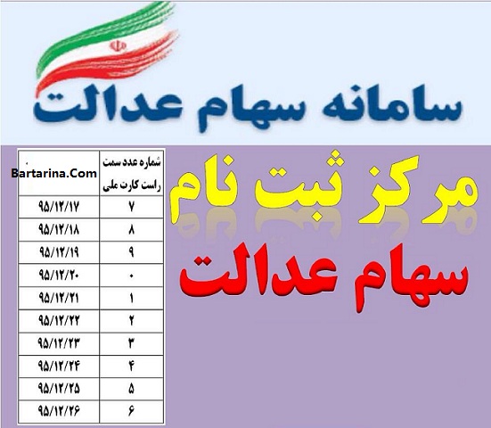 سایت سامانه سهام عدالت اسفند 95 + جدول زمانبندی مراجعه