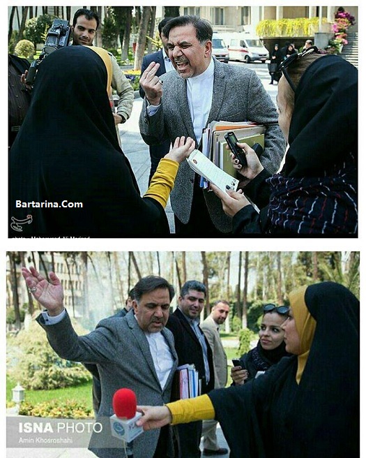 فیلم توهین آخوندی وزیر راه به خبرنگار زن خبرنگاران جوان