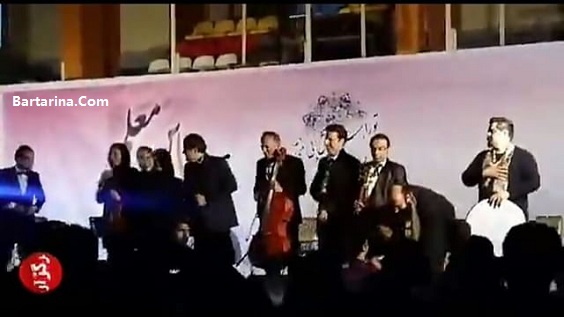 فیلم افتادن و سقوط سالار عقیلی از روی سن حین اجرا در آمل