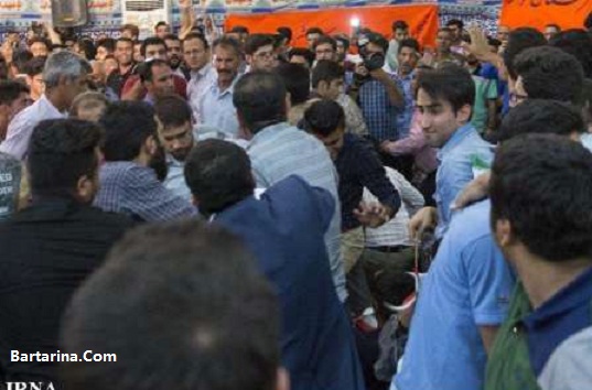 کتک کاری و دعوا در سخنرانی قالیباف در شیراز 24 اردیبهشت 96