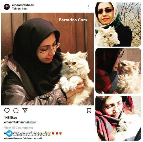 عکس گربه الهام فخاری نماینده مردم شورای شهر تهران با حیوانات