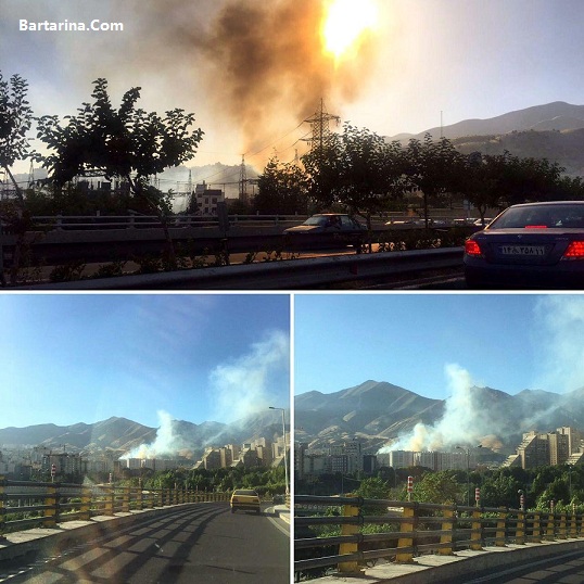 فیلم آتش سوزی در دشت بهشت شمال بزرگراه یادگار امام تهران