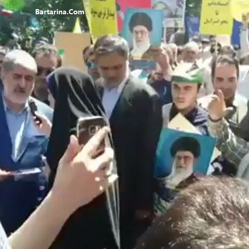 فیلم شعار و توهین به علی مطهری در راهپیمایی روز قدس 2 تیر 96