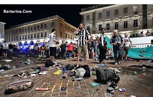 فیلم انفجار در تورین ایتالیا بعد از بازی یوونتوس و رئال