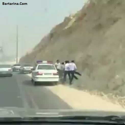 فیلم برخورد خشن پلیس راهور عسلویه با راننده متخلف + عکس