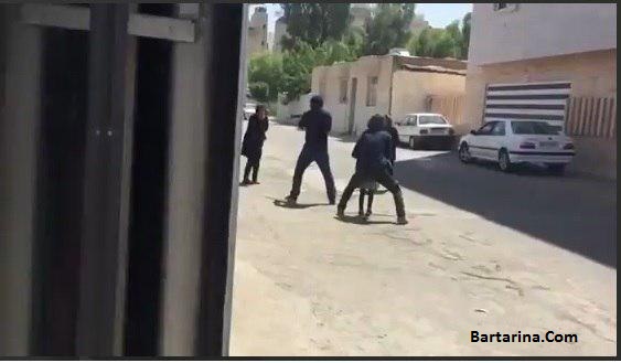 فیلم دزدی مسلحانه در خیابان باهنر جنوبی اهواز سرقت 17 تیر 96