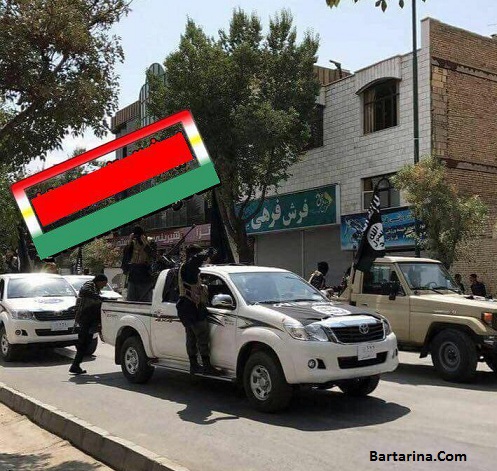 فیلم ماشین پلاک عراقی با پرچم داعش در شهرکرد ایران