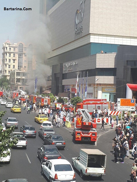 فیلم آتش سوزی پاساژ کوروش تهران 28 شهریور 96 + آتش گرفتن