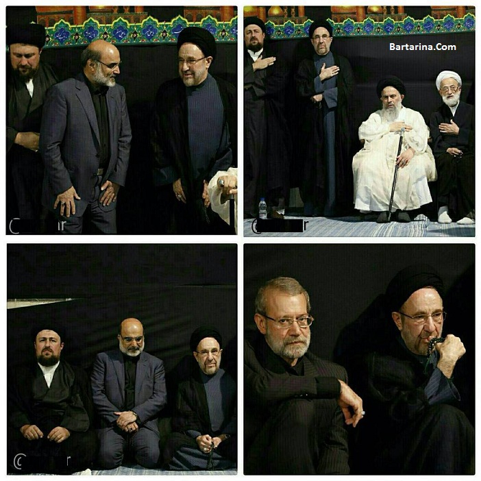 عکس لاریجانی و خاتمی و علی عسگری مراسم عزاداری محرم جماران