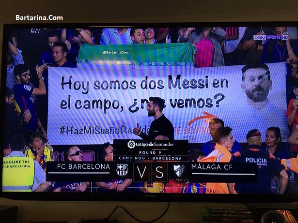 فیلم رضا پرستش مسی ایرانی در ورزشگاه نیوکمپ اسپانیا + عکس