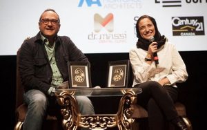 نگار جواهریان و همسرش در جشنواره سینه ایران